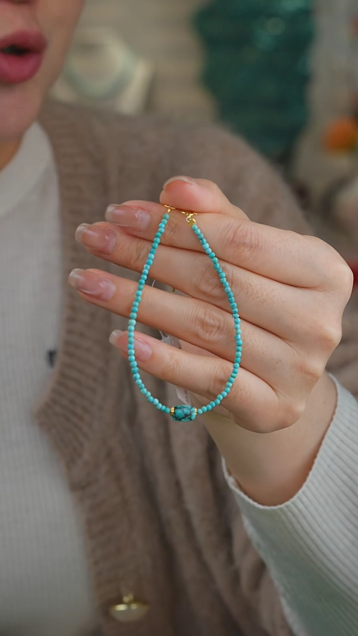 【闪购商品】绿松石手链银S925镀金镶嵌多样性发货