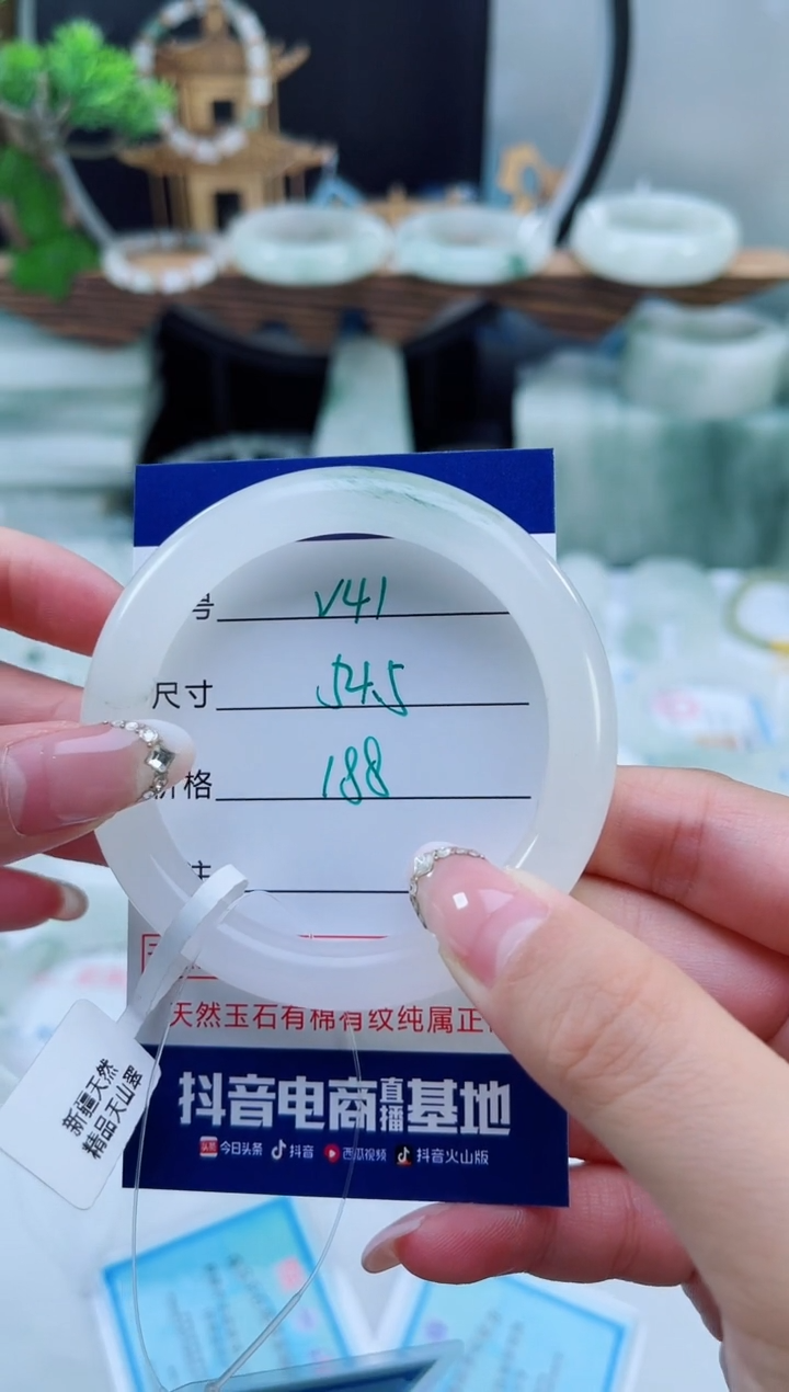 未镶嵌手镯石英质玉（天山翠）41