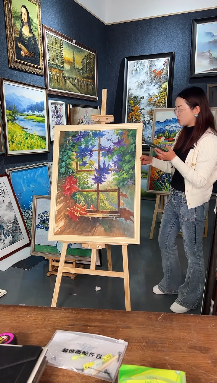 【闪购商品】油画24号 60*80 窗花-手绘油画