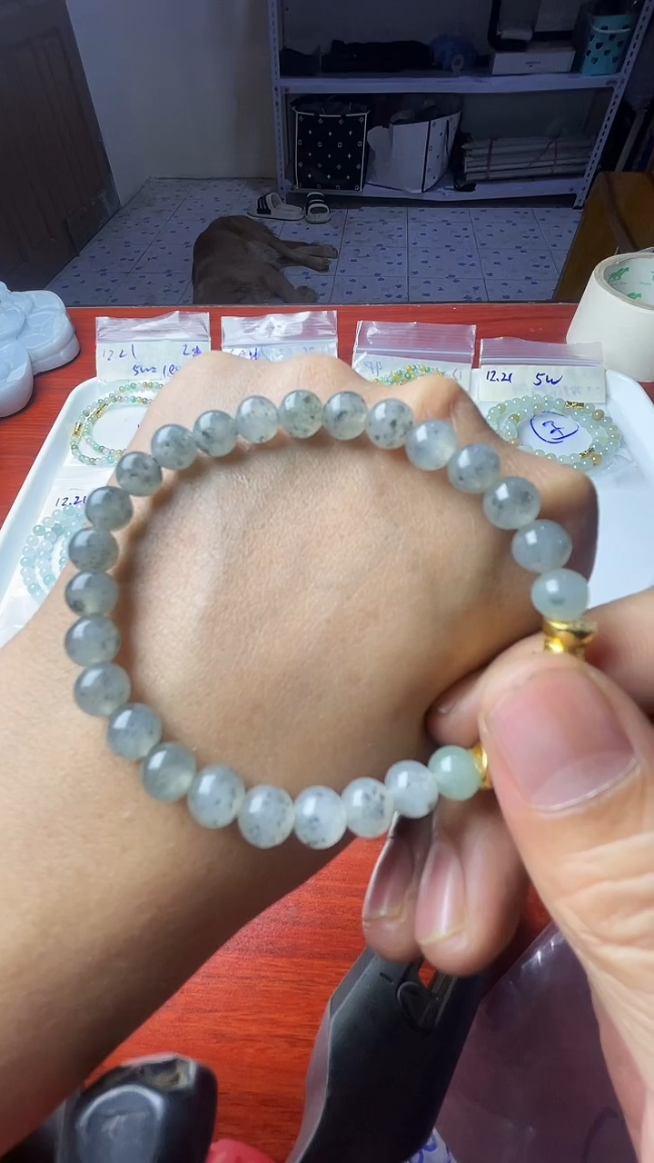 未镶嵌定制翡翠冰乌鸡手串