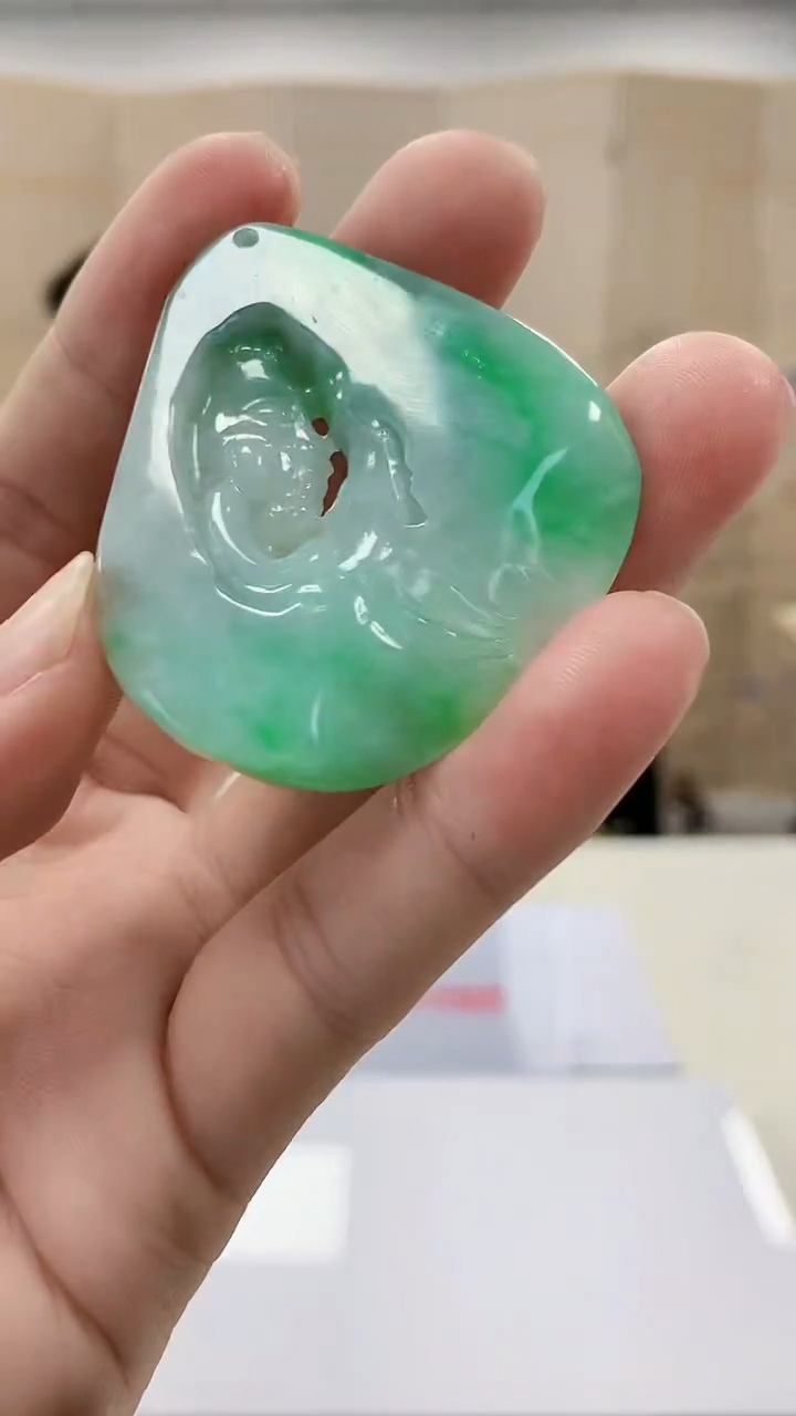 【闪购商品】定制翡翠未镶嵌5152bb-毛货挂件115