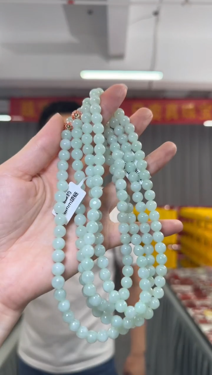 【闪购商品】翡翠项链未镶嵌翡翠圆珠约7-8mm项链