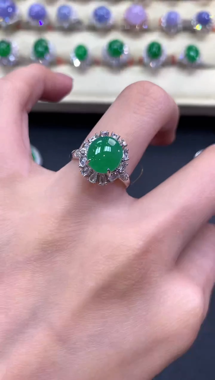 【闪购商品】翡翠戒指18K金镶嵌a200