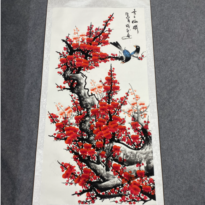 《喜上眉梢》180*70客厅书房茶室客厅玄关高清数字微喷软装挂画