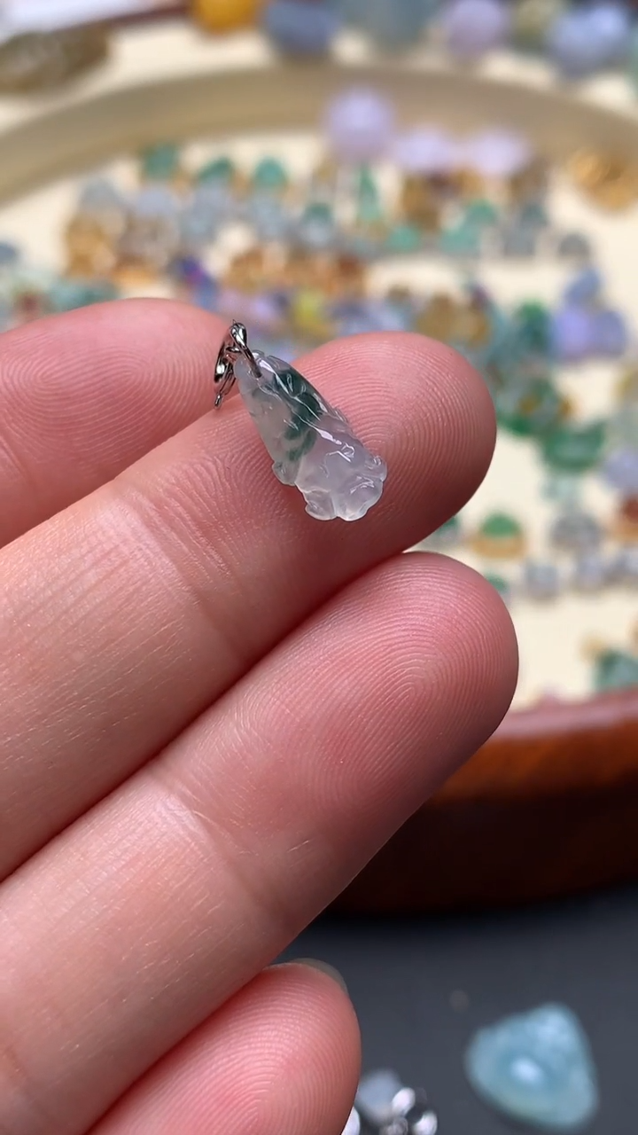 【闪购商品】翡翠颈饰银S925镶嵌翡翠镶嵌白菜