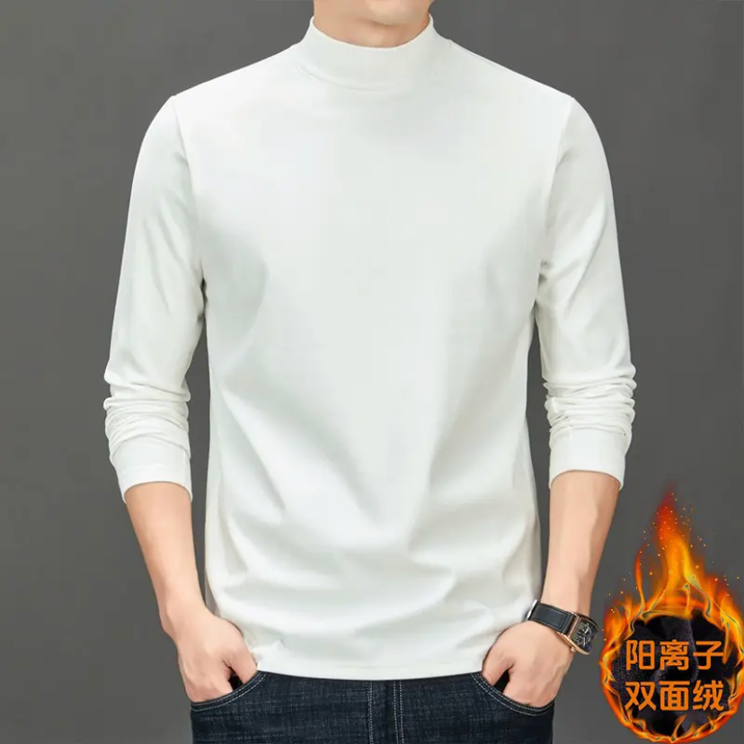 A【一件过冬】秋冬品质男装双面德绒打底衫男士长袖爆款内搭保暖
