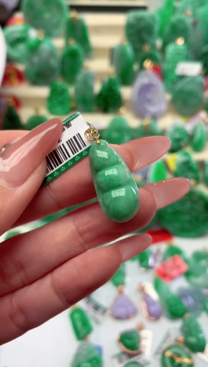 【闪购商品】翡翠颈饰18K金镶嵌挂件