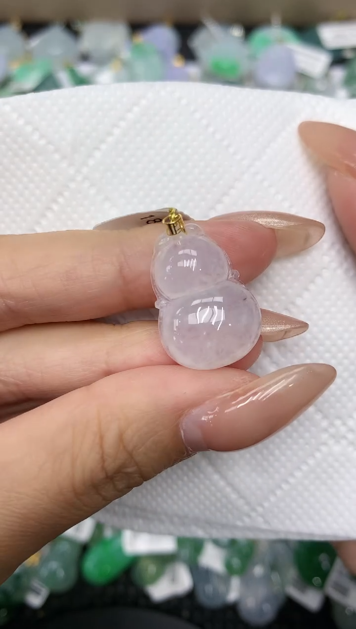 颈饰18K金镶嵌翡翠a货支持复检百元以上9元证书费自理