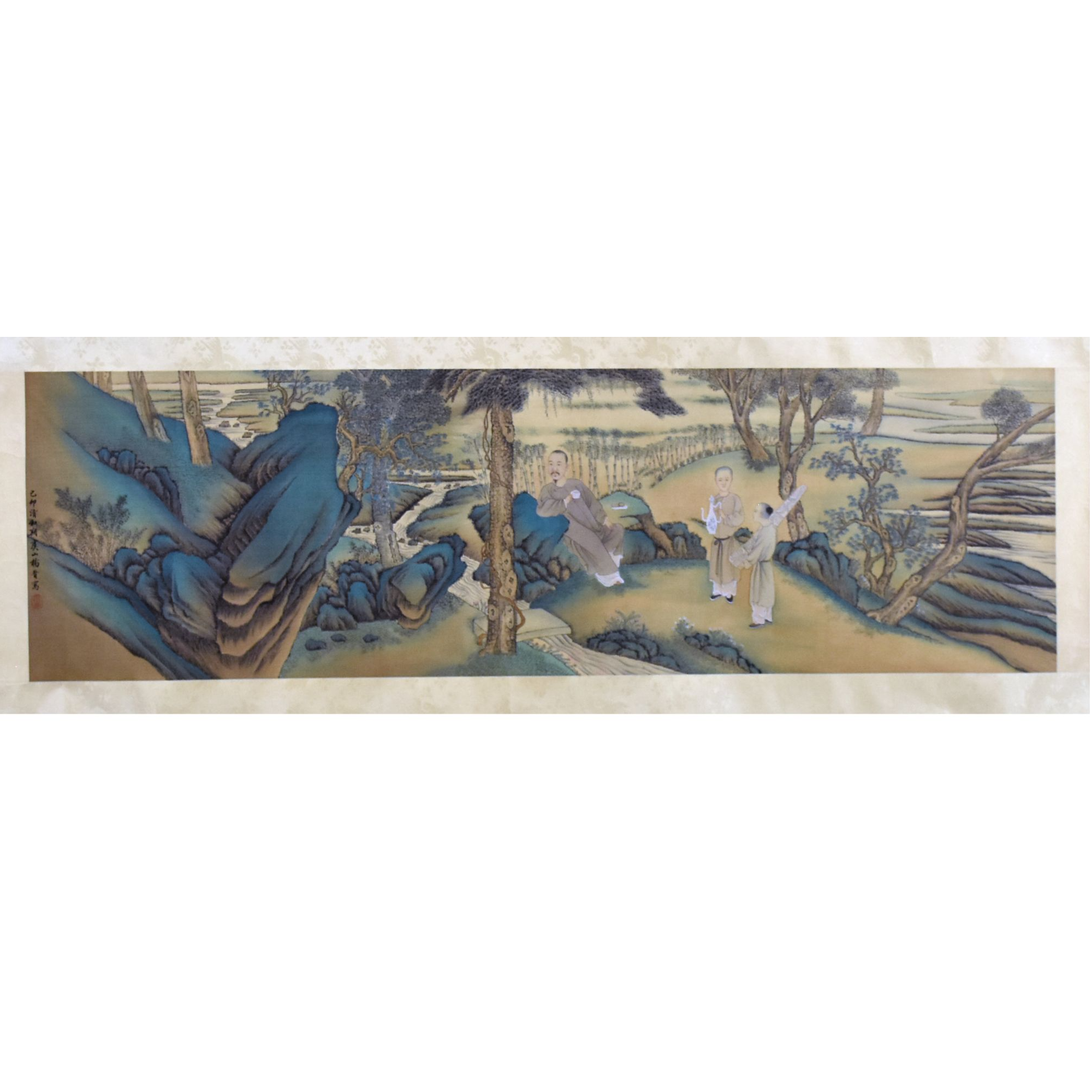 HM0628 松山品茗图 30×100cm 绢本镜片 2.7平尺