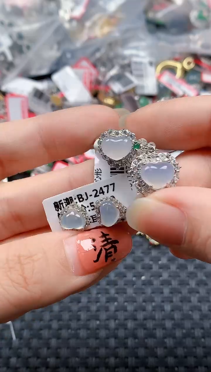 银S925镶嵌戒指翡翠天然A货缅甸翡翠