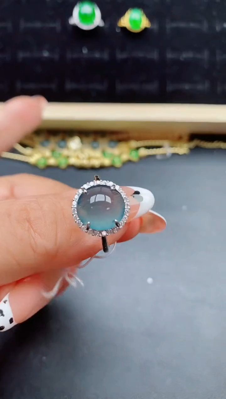 【闪购商品】翡翠银S925镶嵌戒指21321