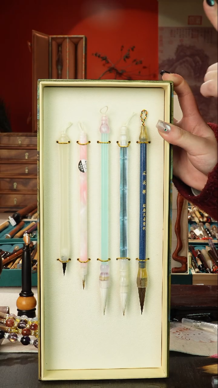 496号闪孤品高货毛笔链接 清水试笔 蘸墨不退