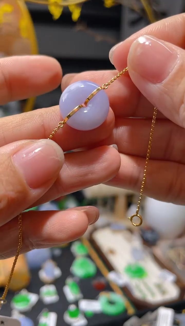 【闪购商品】翡翠颈饰18K金镶嵌假一赔三