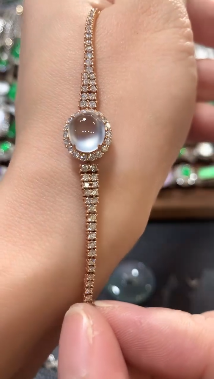 18K金镶嵌手链翡翠m29  