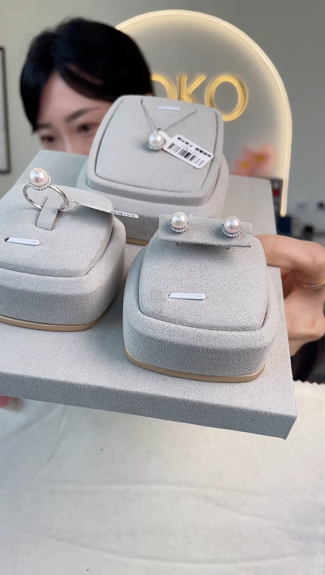 【闪购商品】海水珍珠颈饰未镶嵌三件套