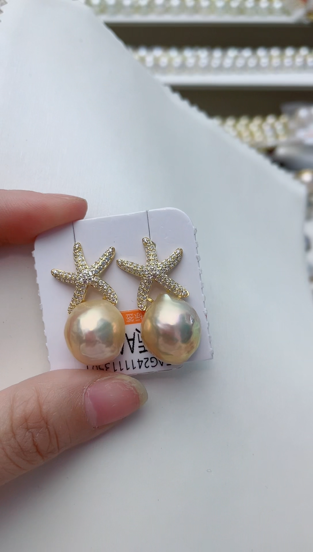【闪购商品】拼合珍珠（马贝珠）耳饰银S925镶嵌A167