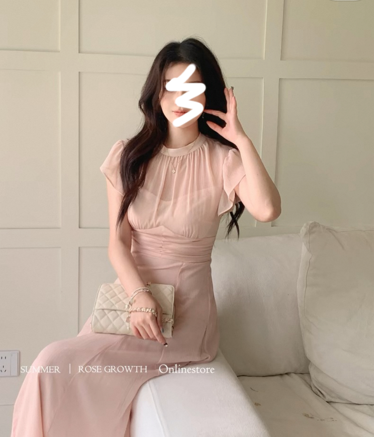 【蔡蔡专属】夏季恋夏风优雅温柔打揽显瘦气质小个子连衣裙