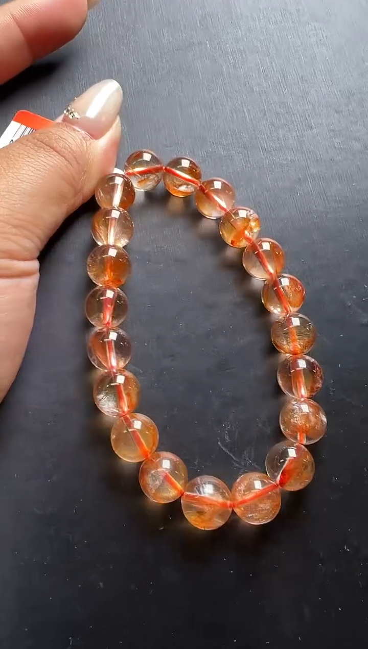 未镶嵌手串水晶黄胶花手串10m+   M57431 