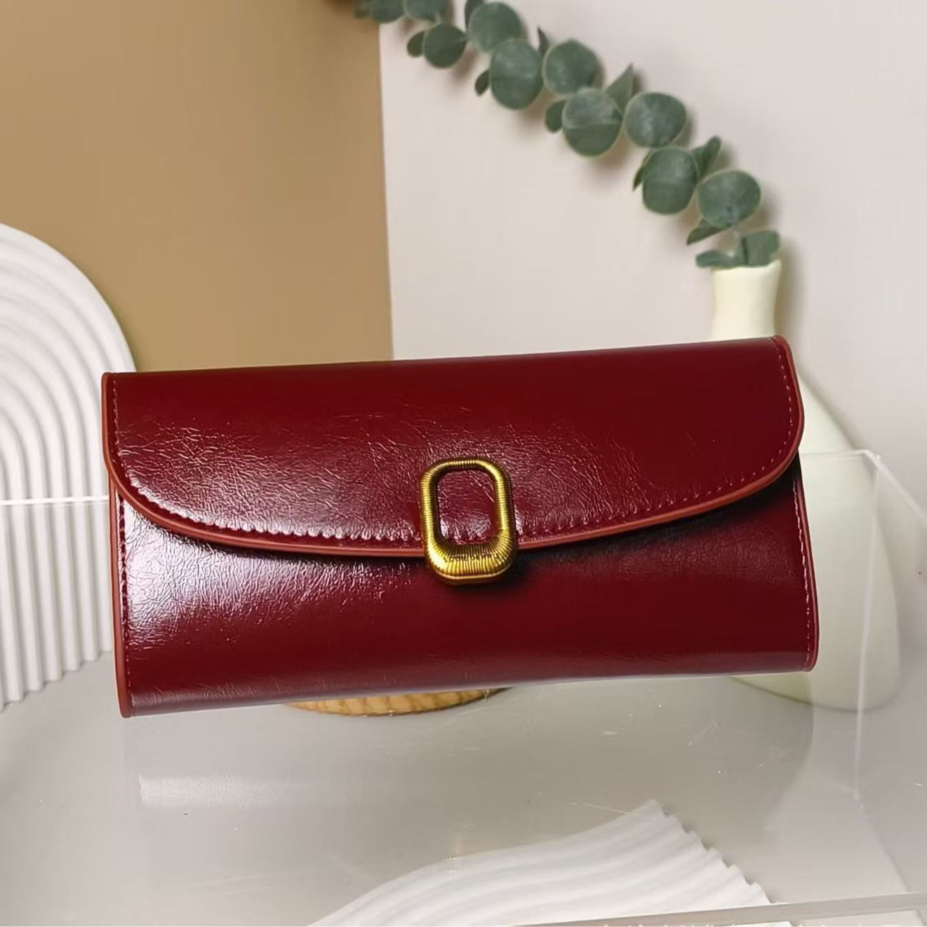 新款长款女士高级简约款式钱包