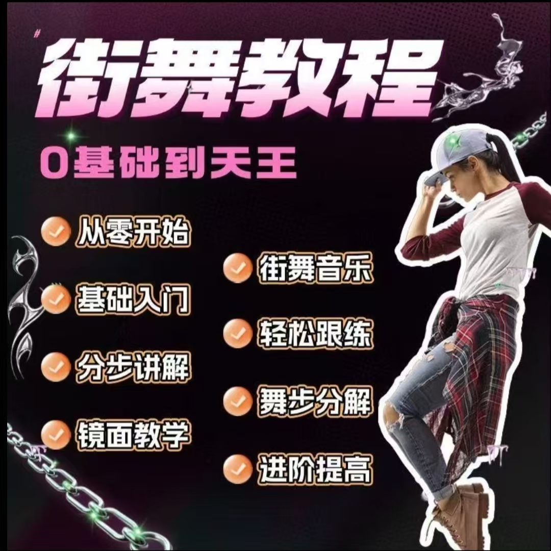 街舞零基础2025少儿成人Hiphop视频教程嘻哈舞蹈教学课程（光碟版）