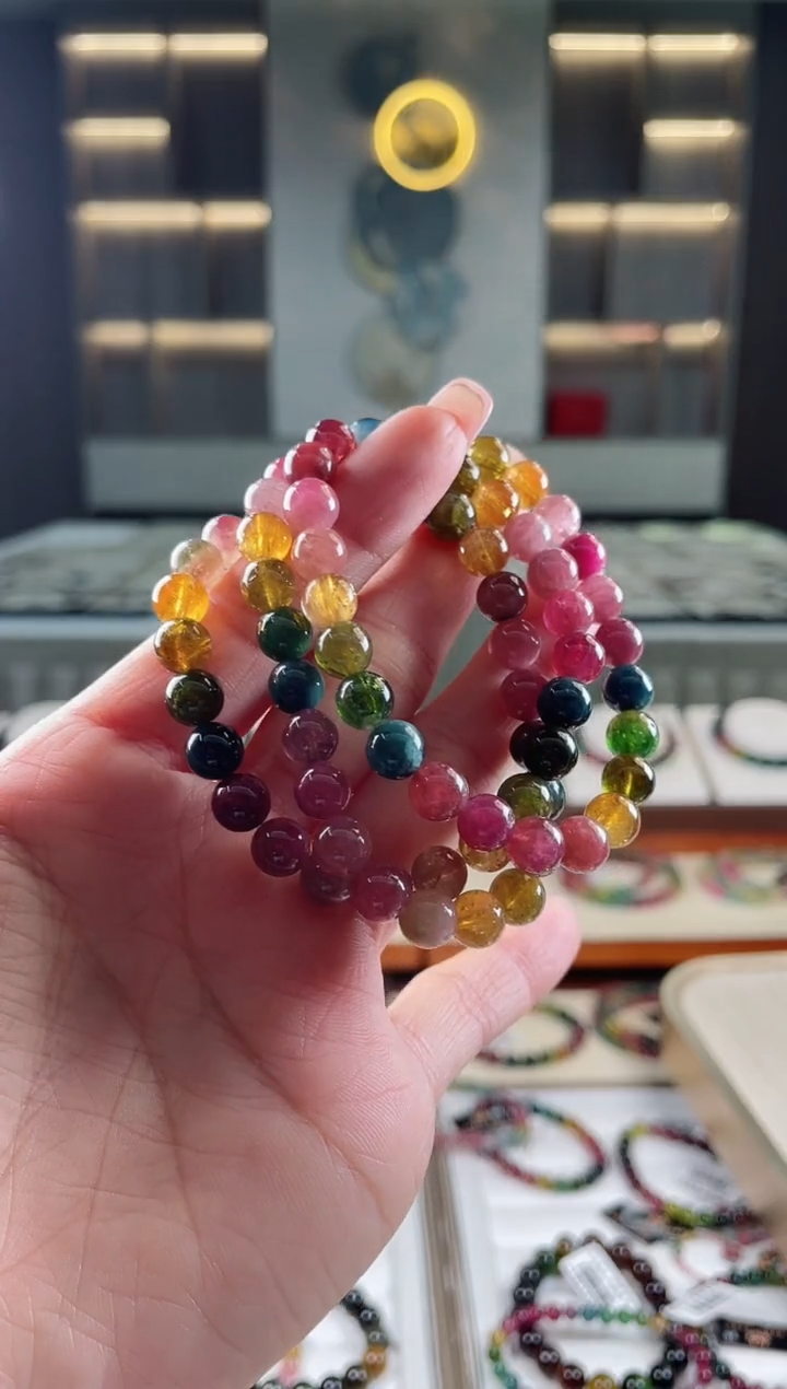 未镶嵌三圈手串7mm+碧玺（多样性发一条）T