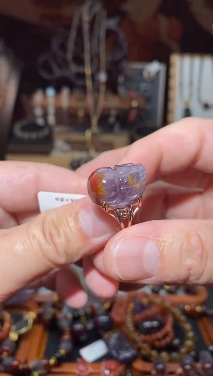 【闪购商品】水晶戒指未镶嵌极光23貔貅