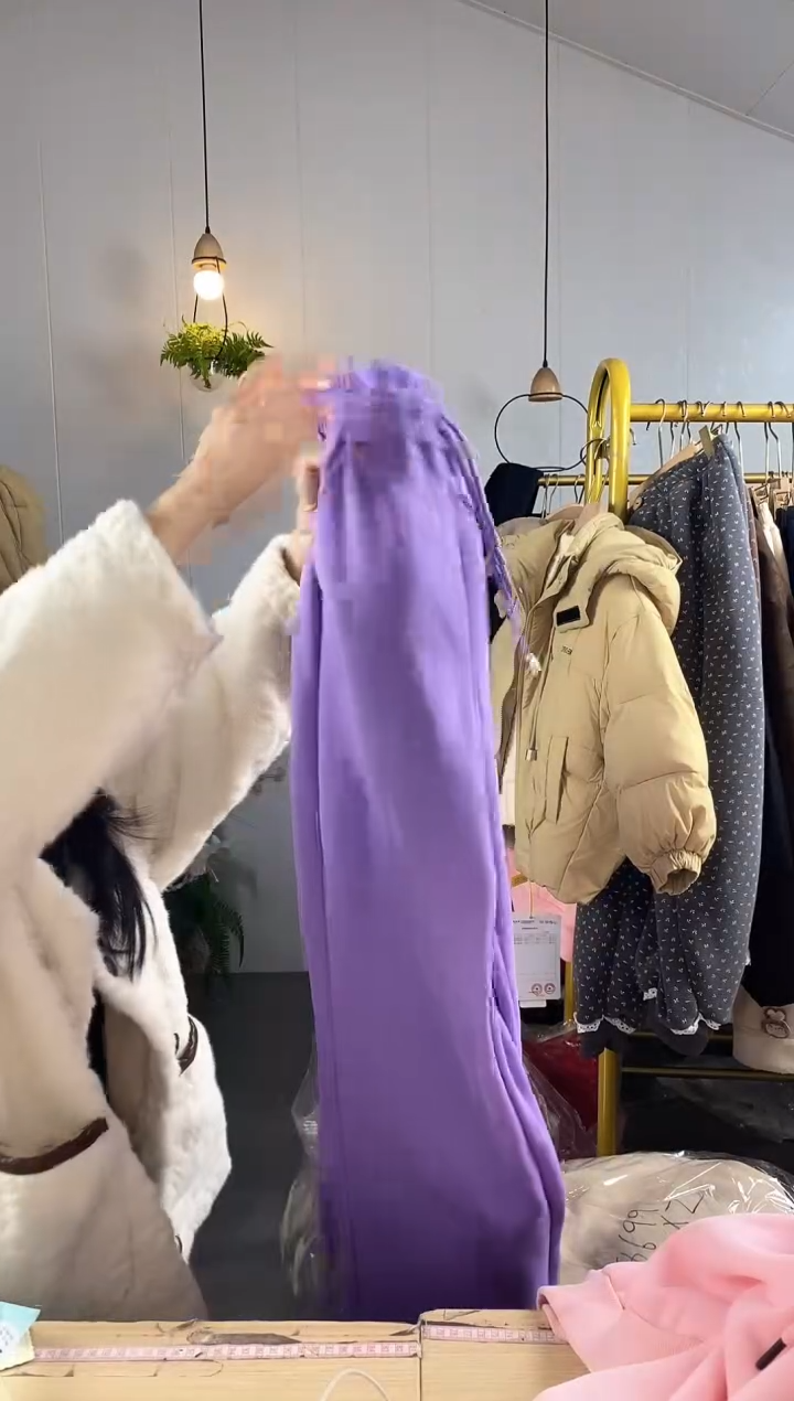 170码加绒休闲紫色卫裤【830