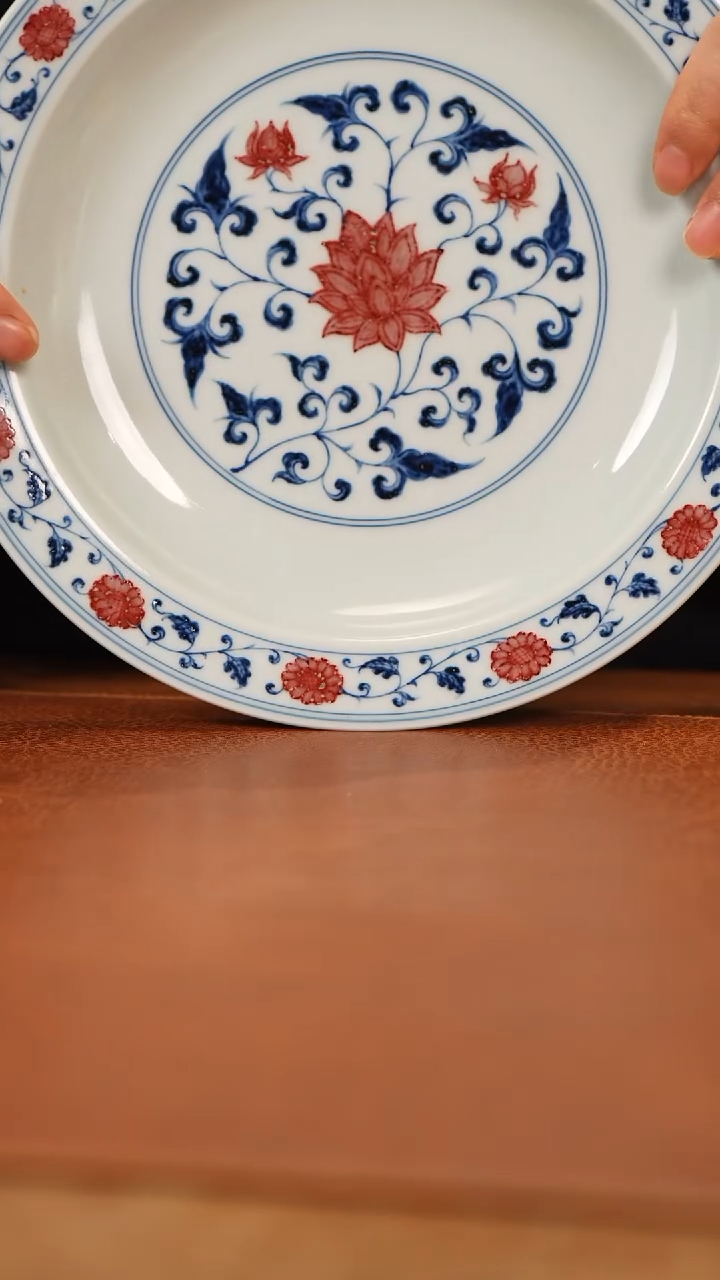 【闪购商品】杯和然窑青花釉里红缠枝莲壶承