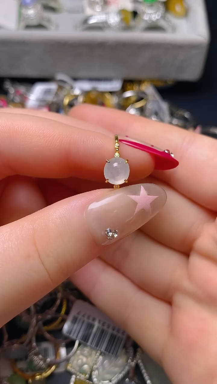 银S925镶嵌戒指翡翠百内无证书