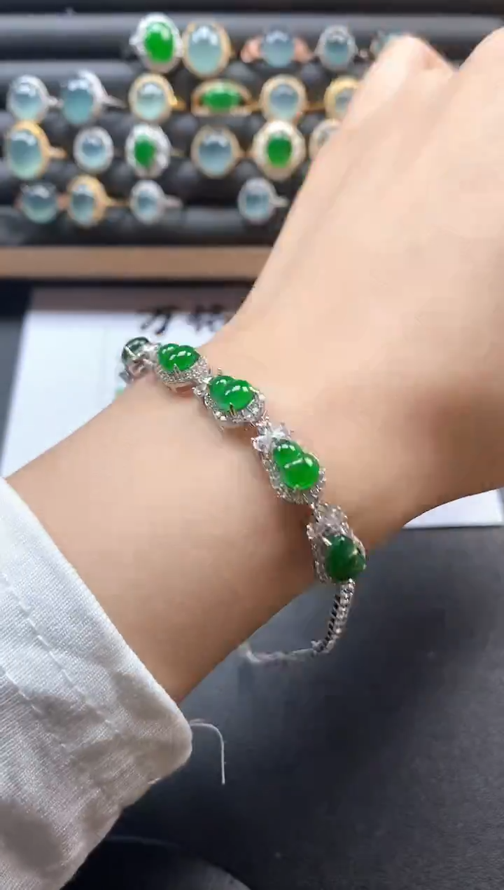 银S925镶嵌戒指翡翠51511