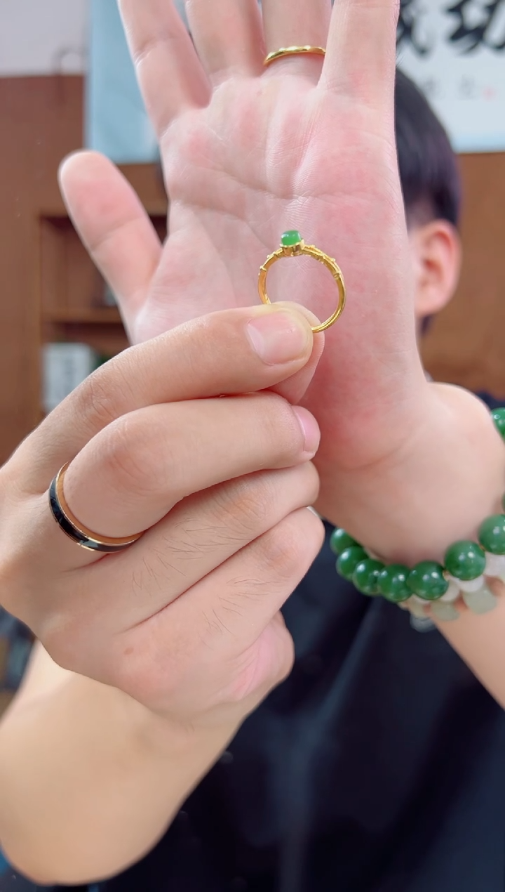 和田玉戒指银S925镶嵌节节高（多样性发一）