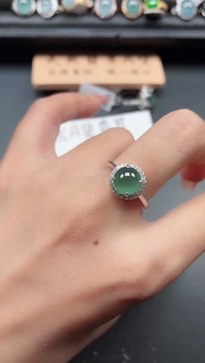 银S925镶嵌戒指翡翠111