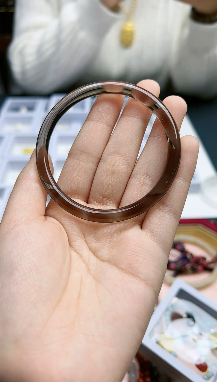 【闪购商品】黑曜岩手镯未镶嵌黑曜石56#手镯*1 ZD