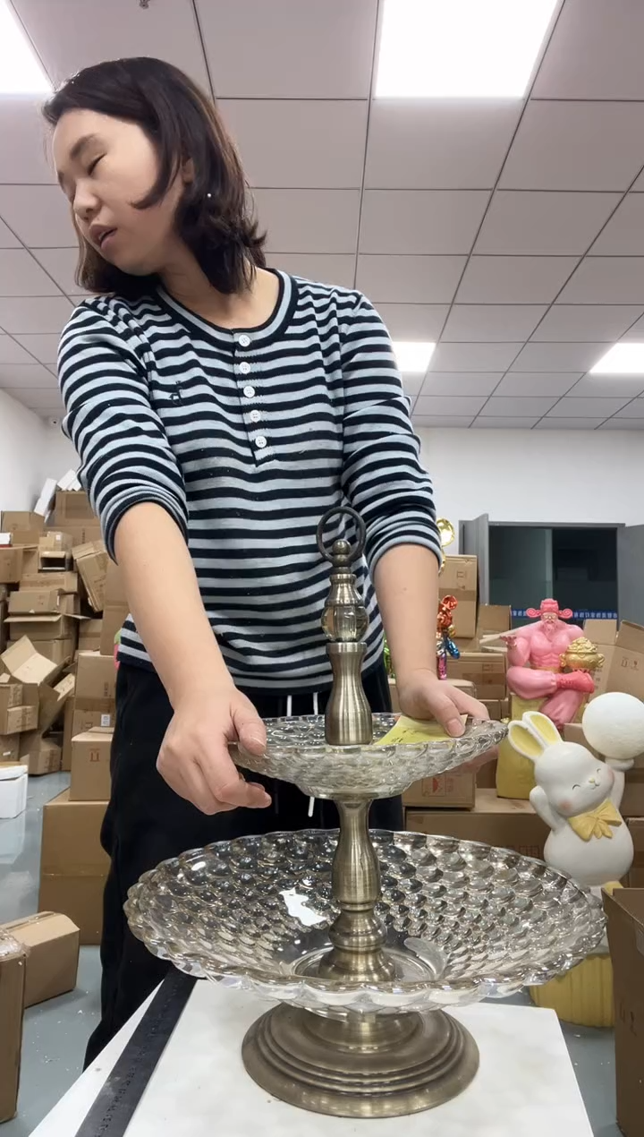 树脂珠点双层果盘