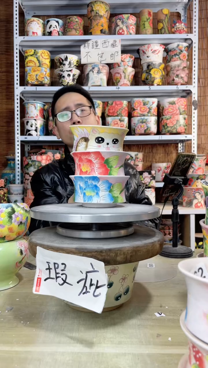 【闪购商品】摆件853陶花岛多肉陶瓷花盆罐——微瑕