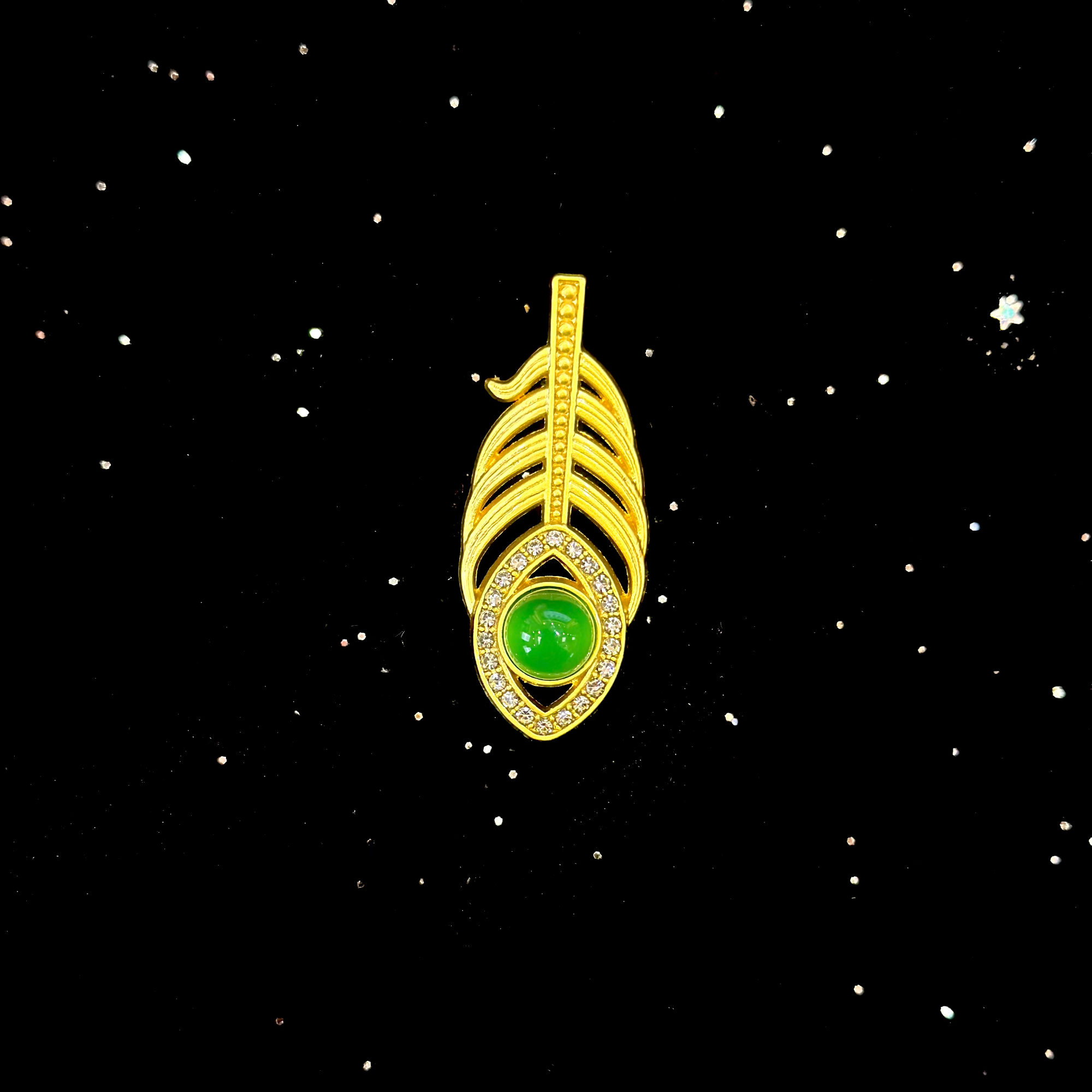 【邱总甄选】大叶有成玉髓合金镶嵌吊坠赠链YPN539