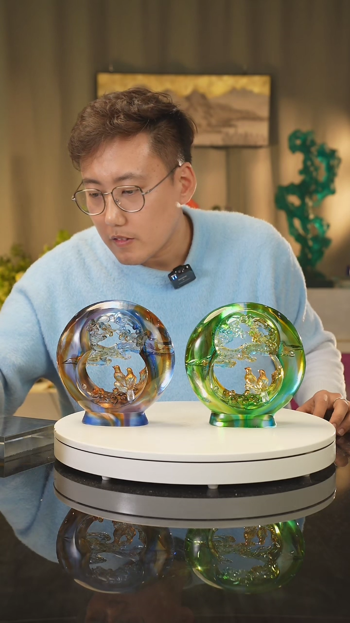 【闪购商品】雅致水晶琉璃 古法琉璃 喜上眉梢 基座