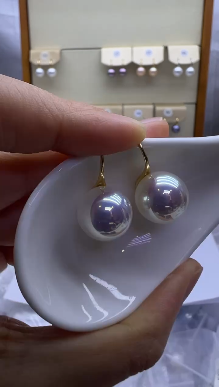 银S925镶嵌耳饰淡水珍珠298