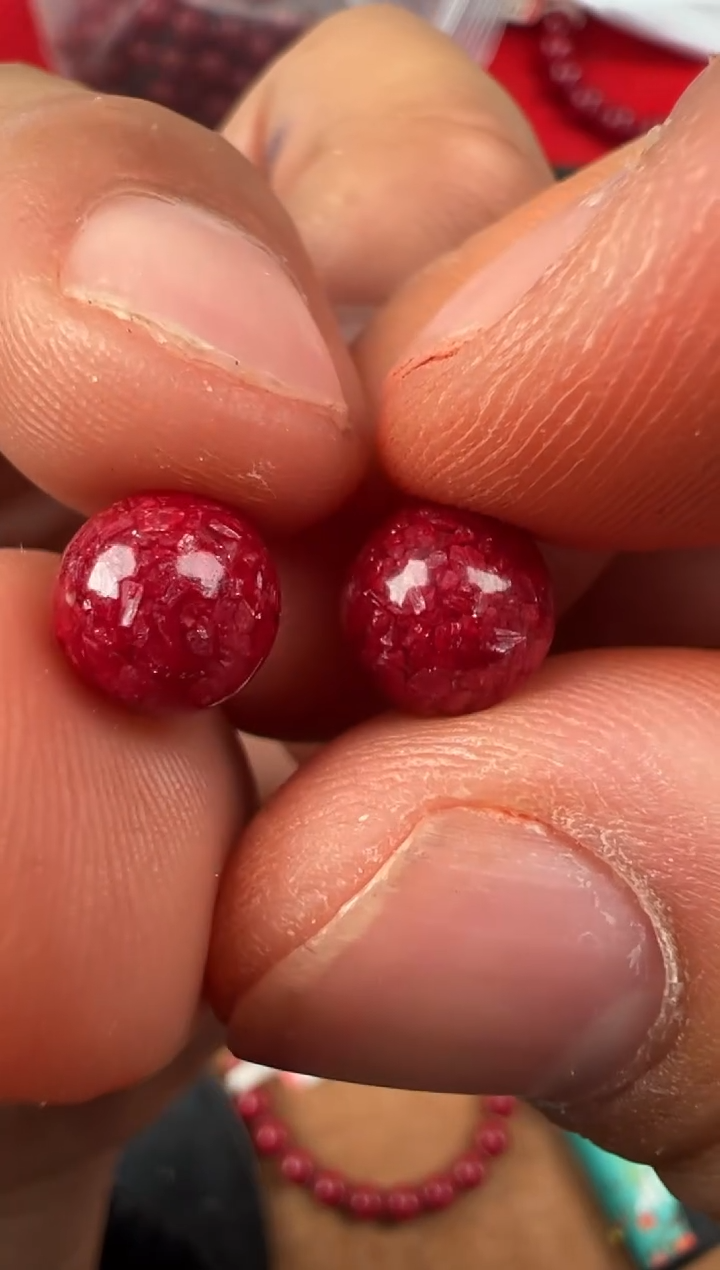天然辰砂马仙溪晶体8mm普料