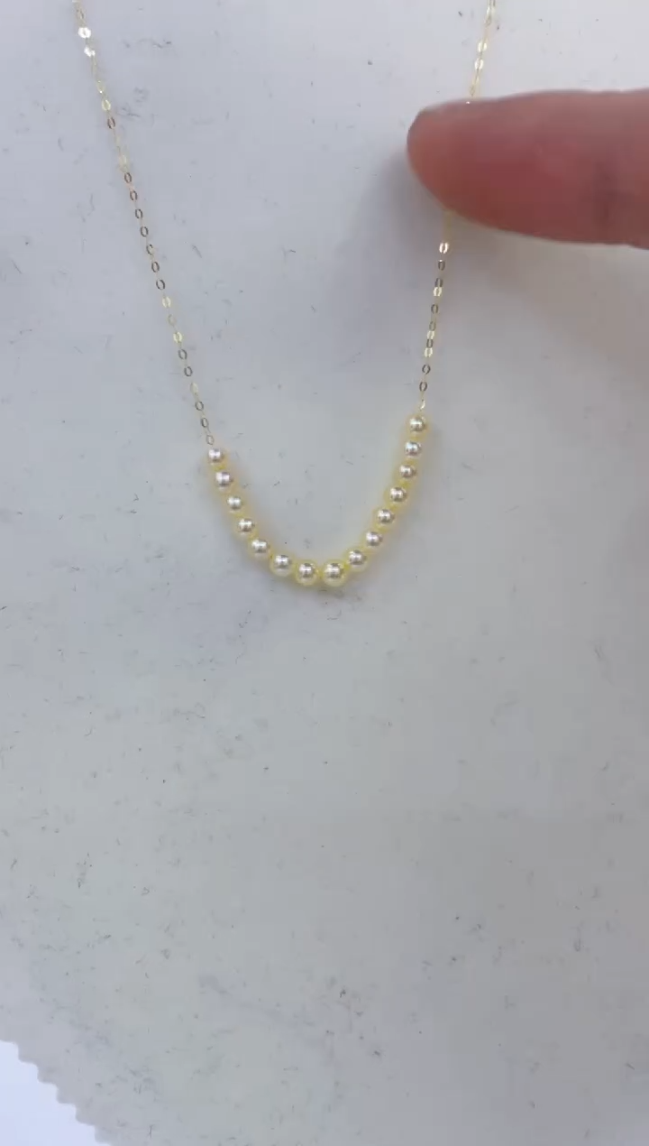 颈饰18K金镶嵌海水珍珠  