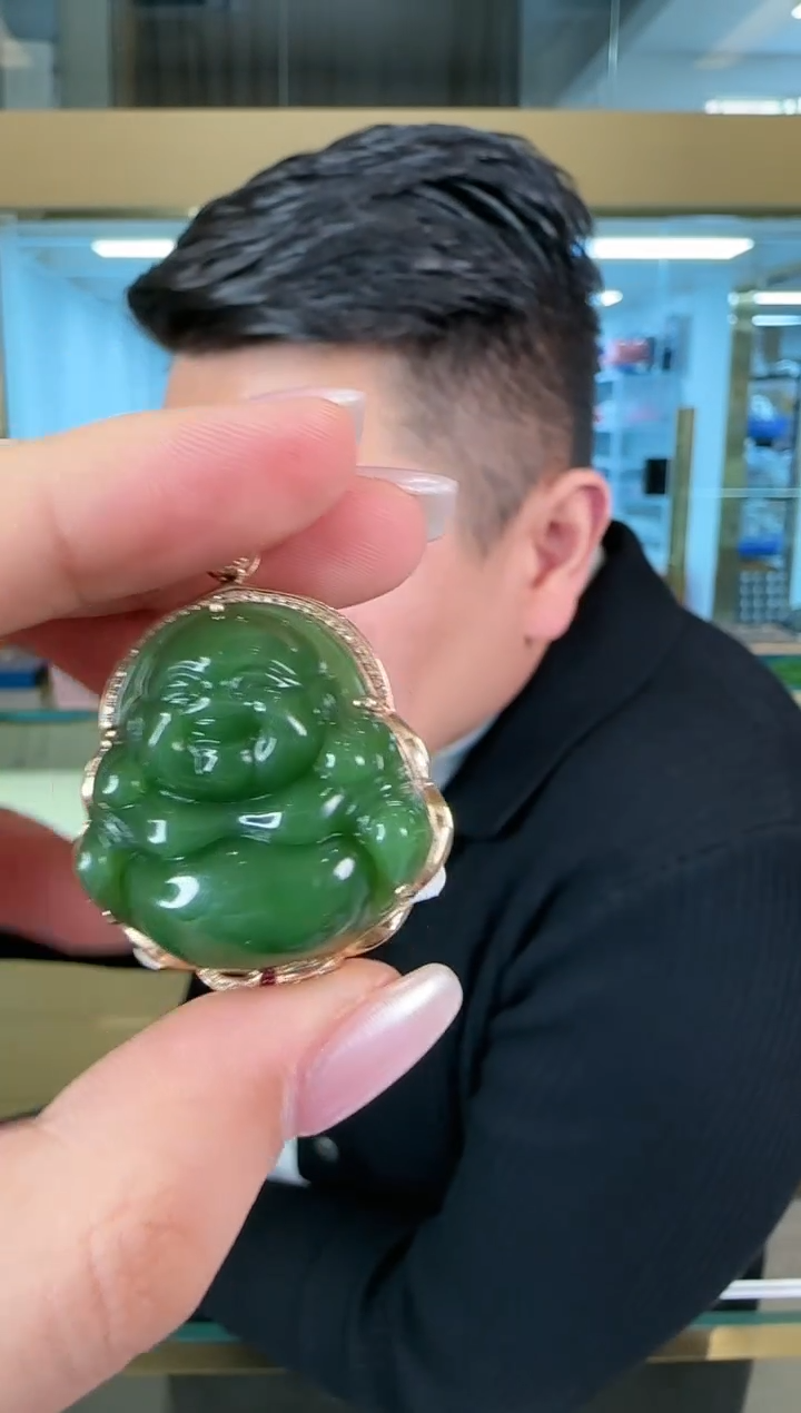 【闪购商品】和田玉吊坠18K金镶嵌0116-063