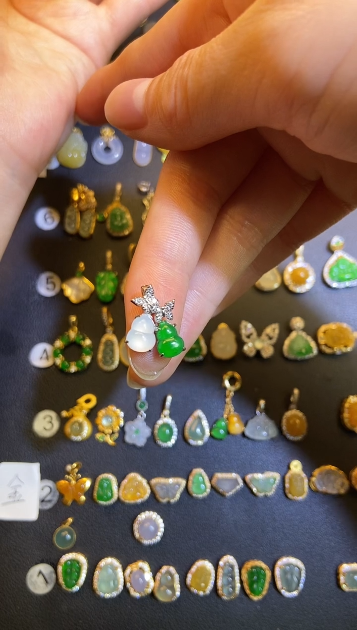 吊坠(不含链)银S925镶嵌翡翠1