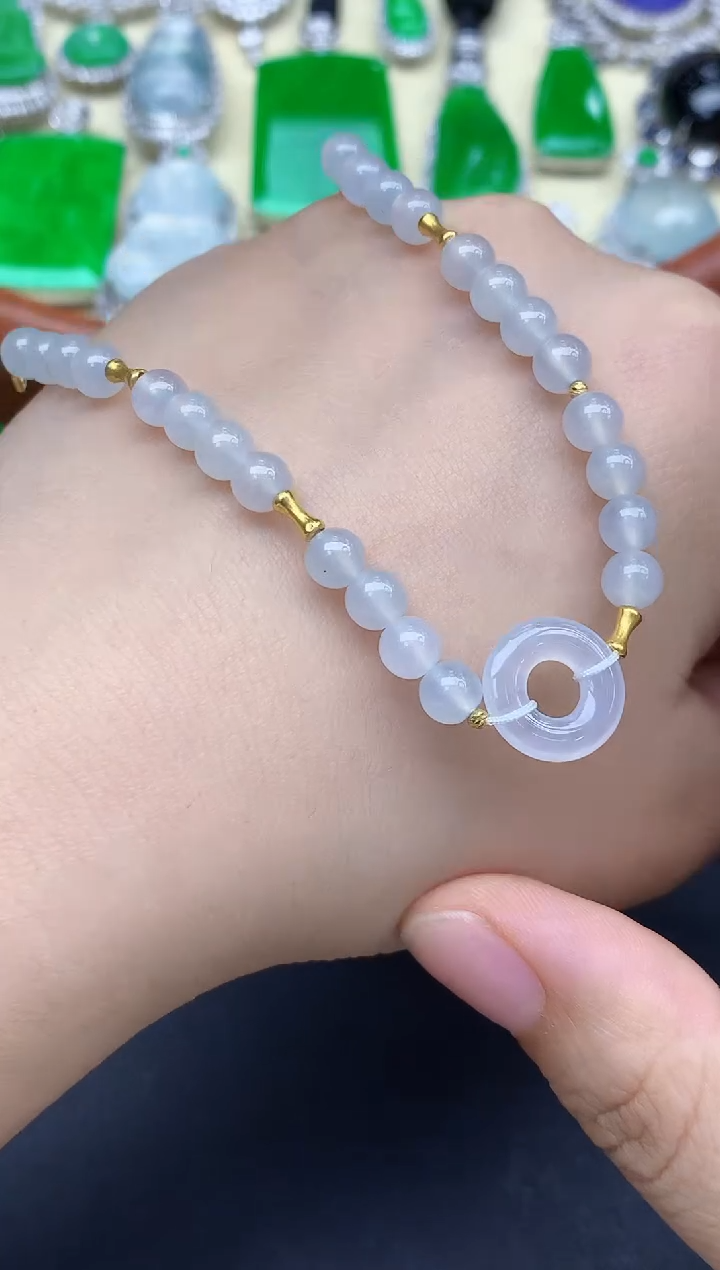 18K金镶嵌手链翡翠219-中国好珍宝