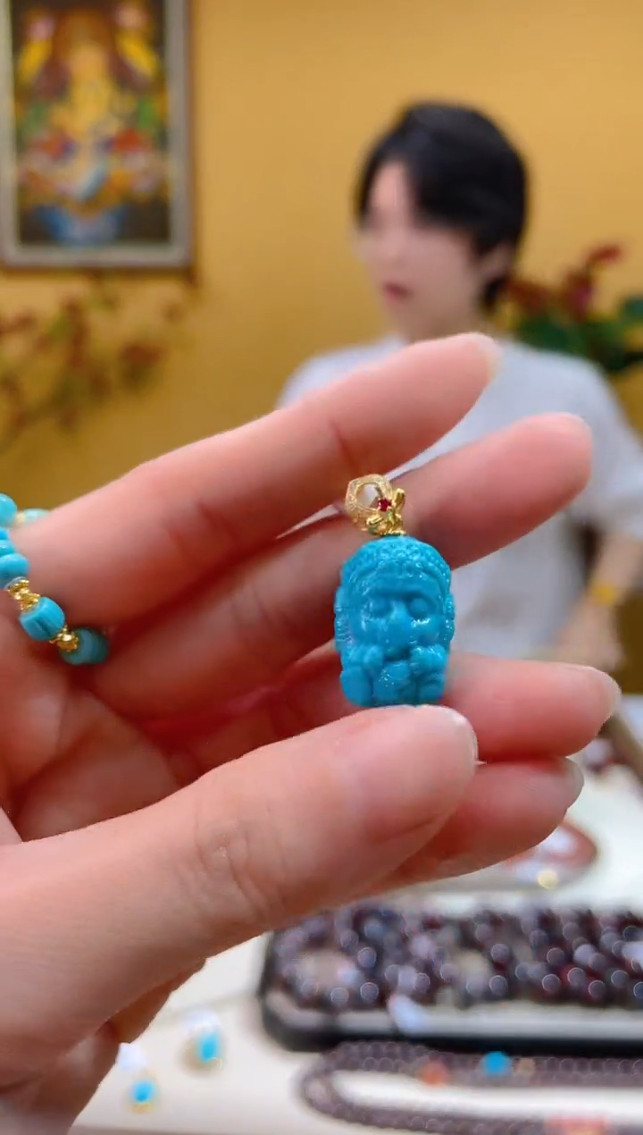 【闪购商品】绿松石颈饰18K金镶嵌29@@ZY50119010