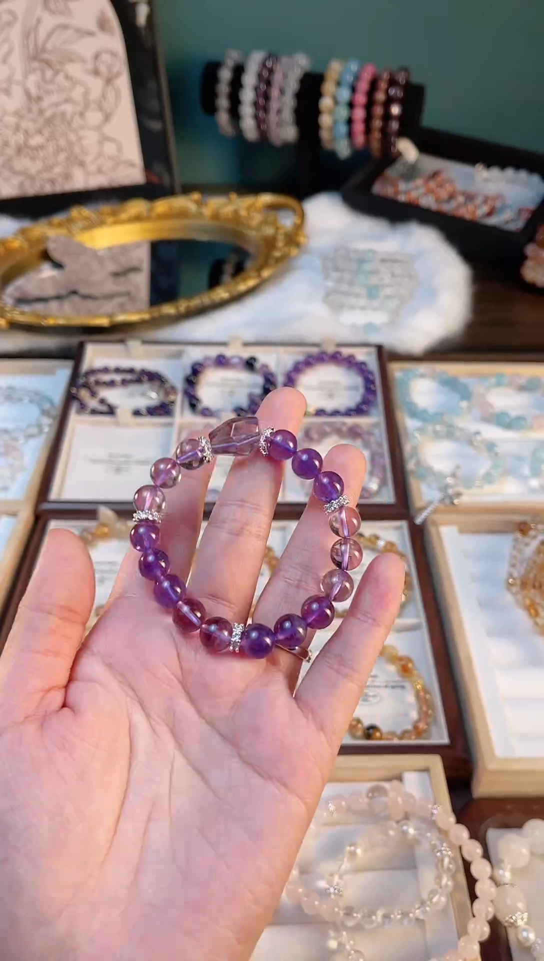 【闪购商品】水晶手串合金天然紫水晶