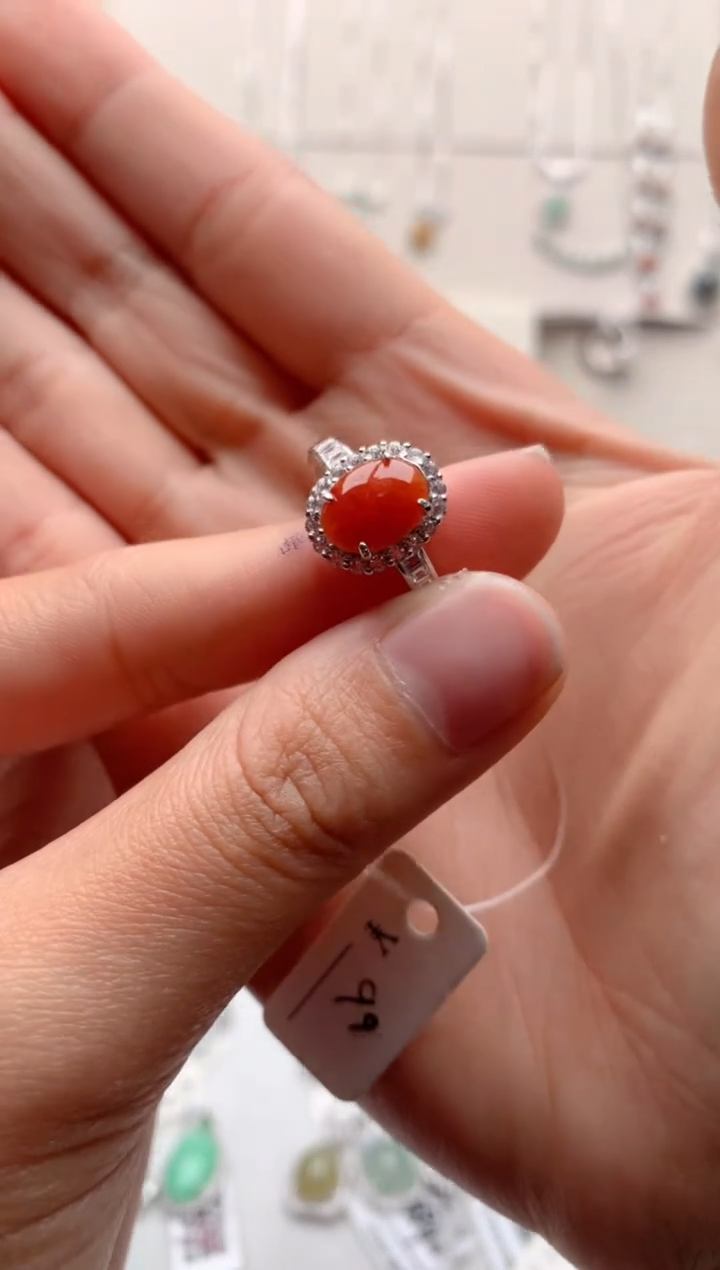 【闪购商品】翡翠戒指银S925镶嵌1号