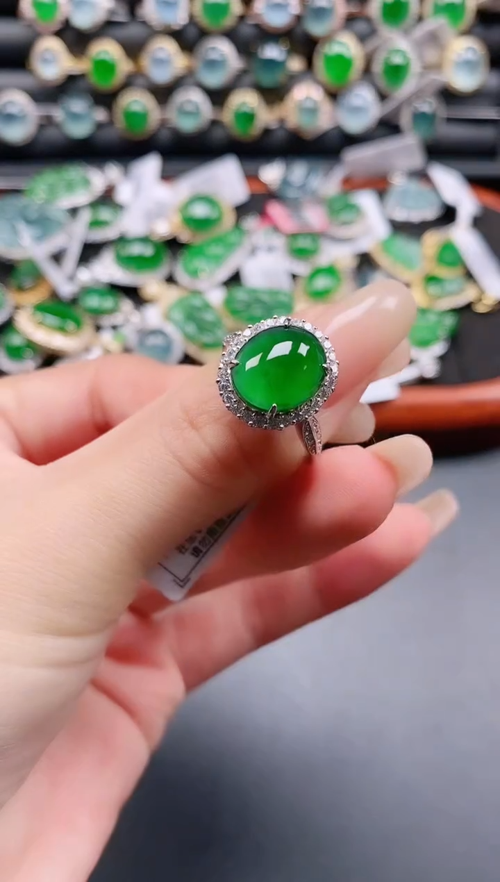 银S925镶嵌戒指翡翠11111