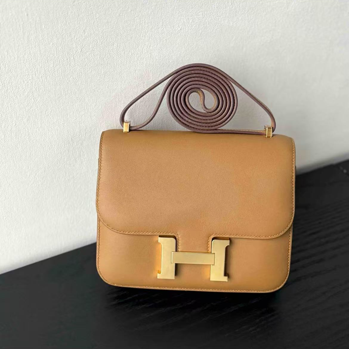 未使用 Hermes/爱马仕 康康19古铜金色金扣 S皮 B刻 