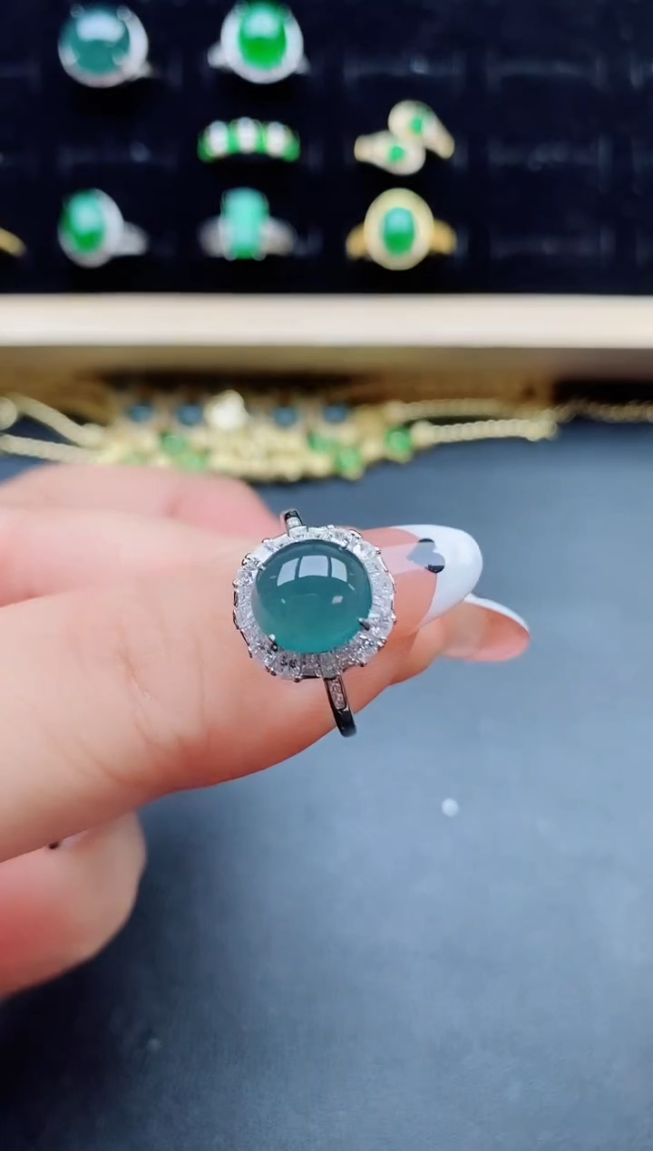【闪购商品】翡翠银S925镶嵌戒指321321