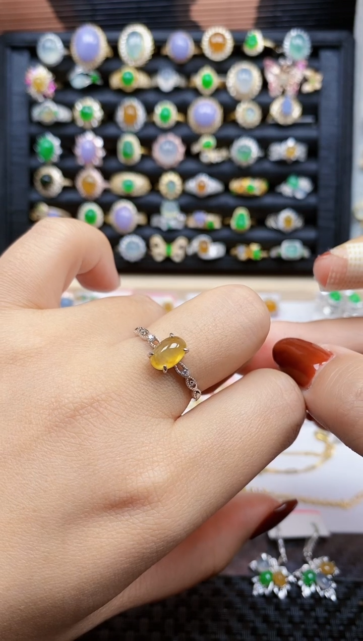 银S925镶嵌戒指翡翠143